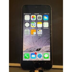 Apple iPhone 5S 16GB A1533 AT&T Cracked Screen For Parts